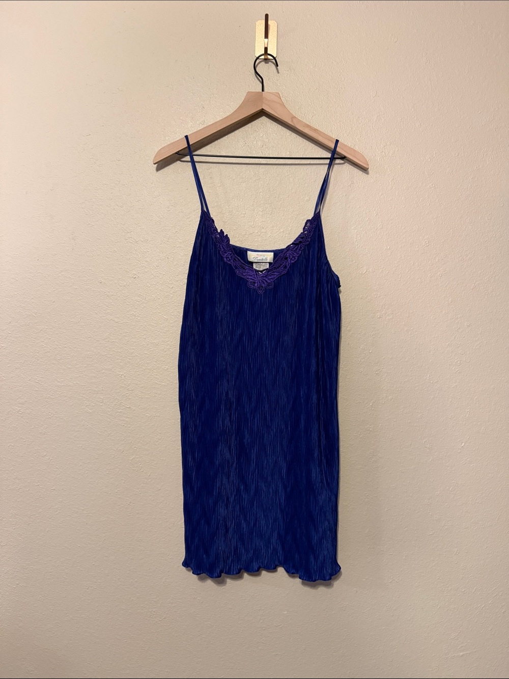 Dontelle Vintage Satin Lace Slip Dress Chemise Coquette Size Medium